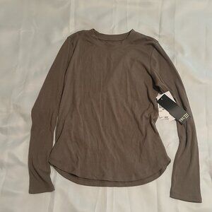 Truth By Republic Brown Long Sleeve Ribbed Top Medium NWT